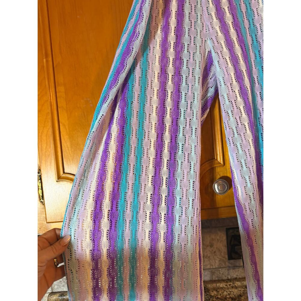 WILD FABLE purple aqua white init summer beach pants - Picture 4 of 12